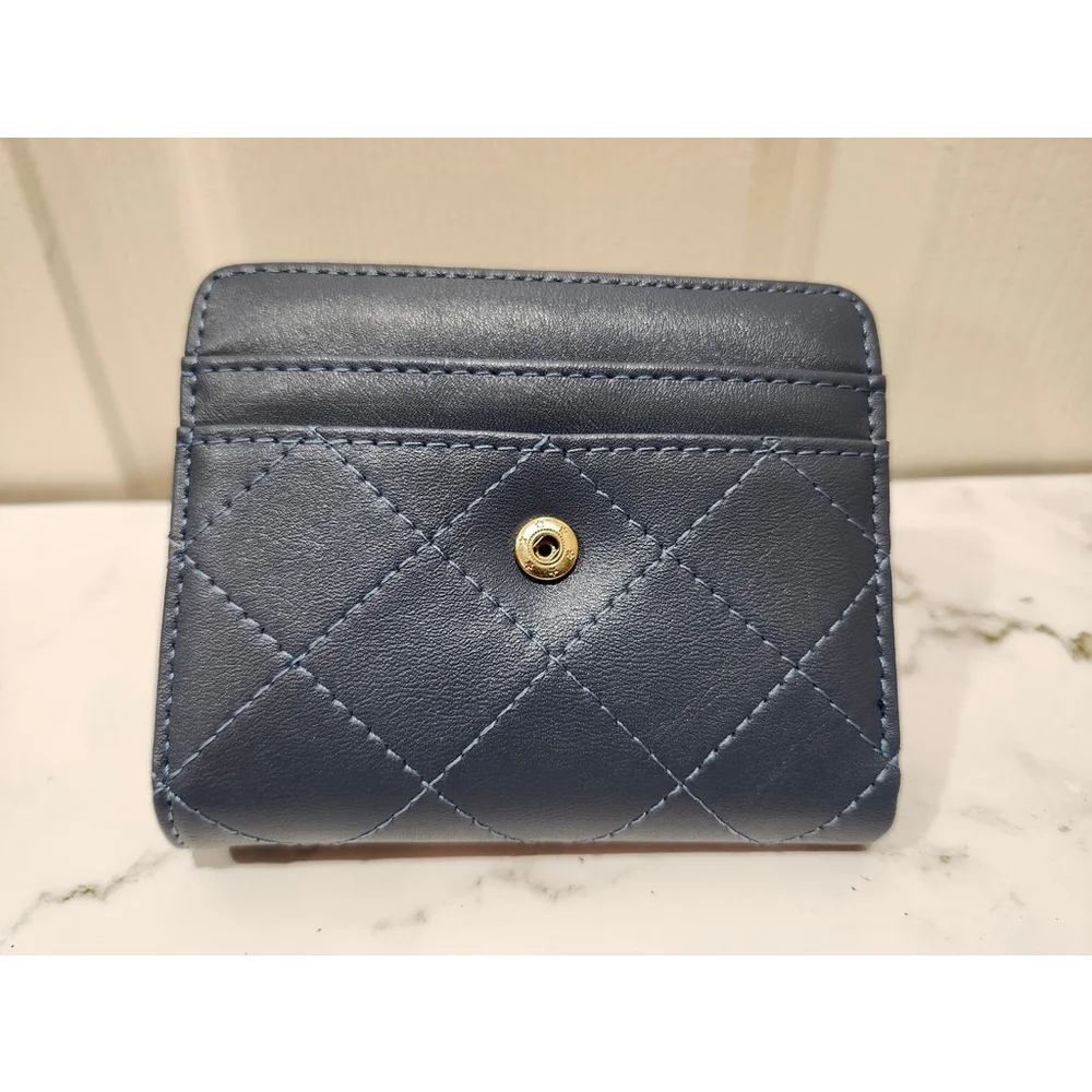 Crisscross Pattern Buckle Wallet In Blue